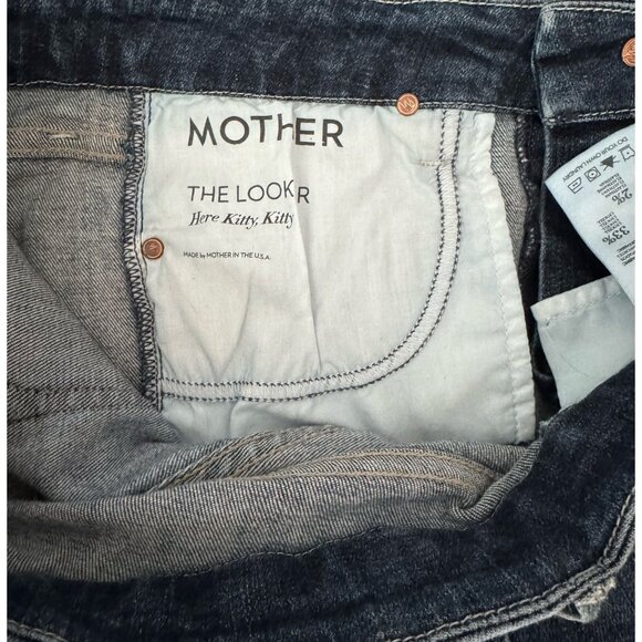 Mother The Looker Skinny Jeans 28 Mid Rise Stretch Denim Wash "Here Kitty Kitty" - Picture 8 of 12